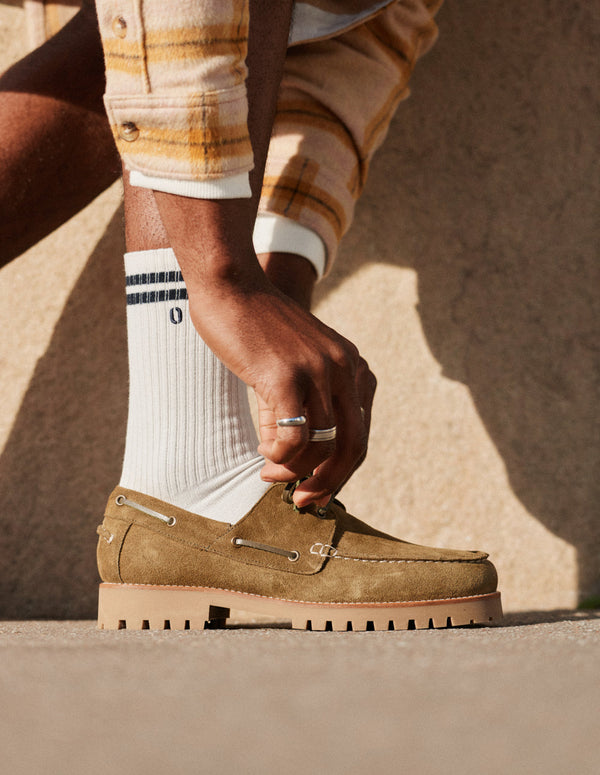 Chaussures Bateau Tom - Suède Kaki - Homme