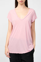 High Gauge Jersey Deep V Tee - Antique Rose - Femme