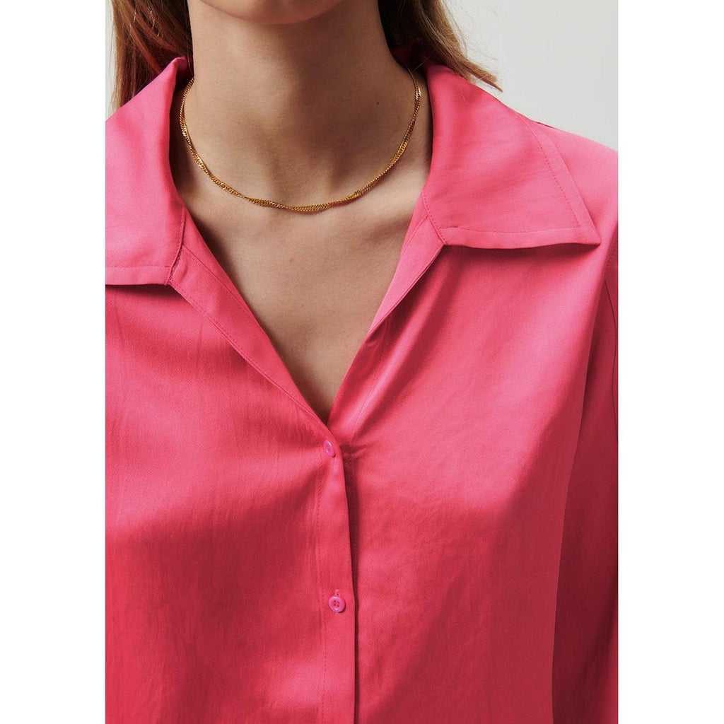 Chemise Courte Ample ML - Magenta - Femme
