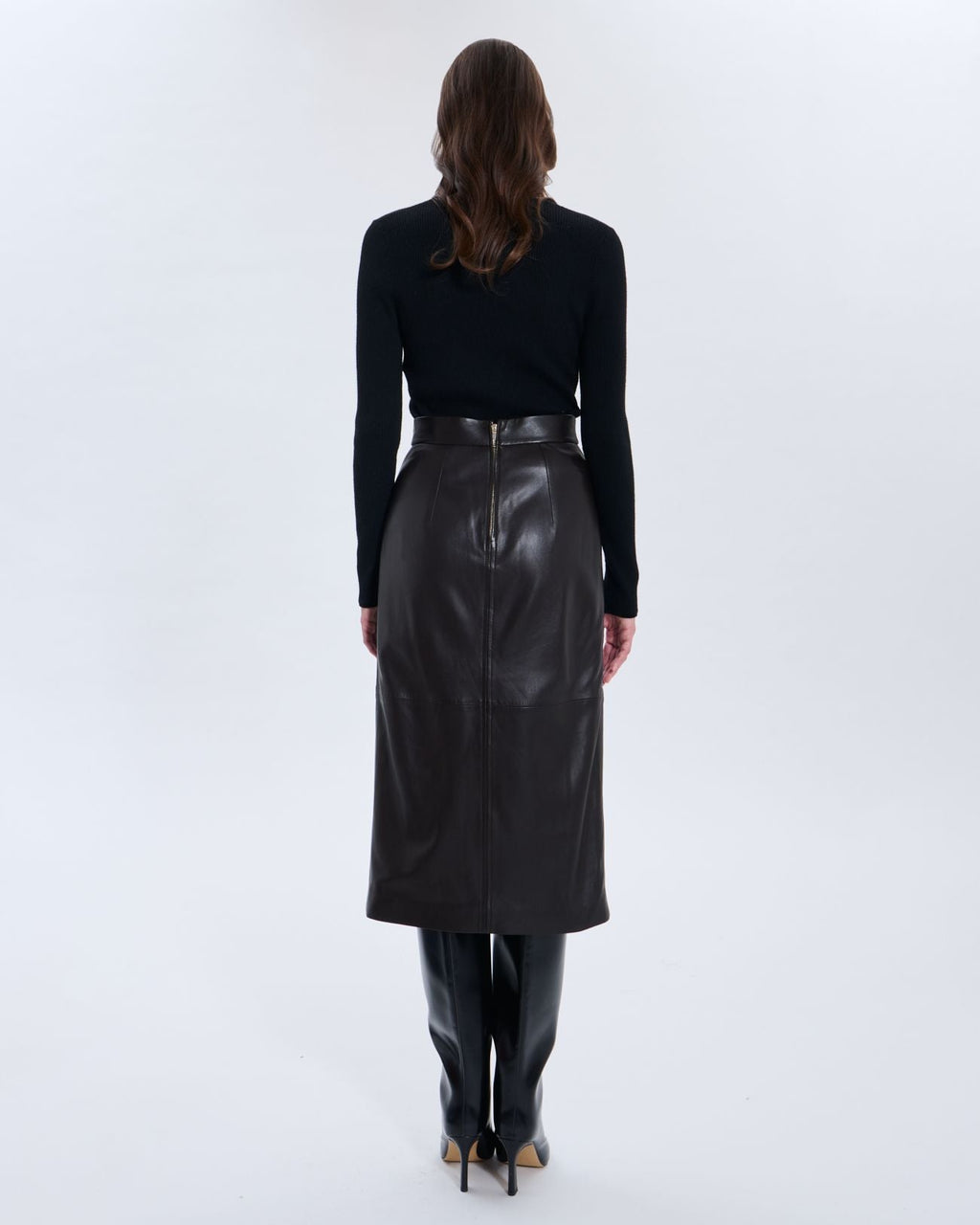 Jupe Jala chocolat en cuir_3