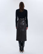Jupe Jala chocolat en cuir_3