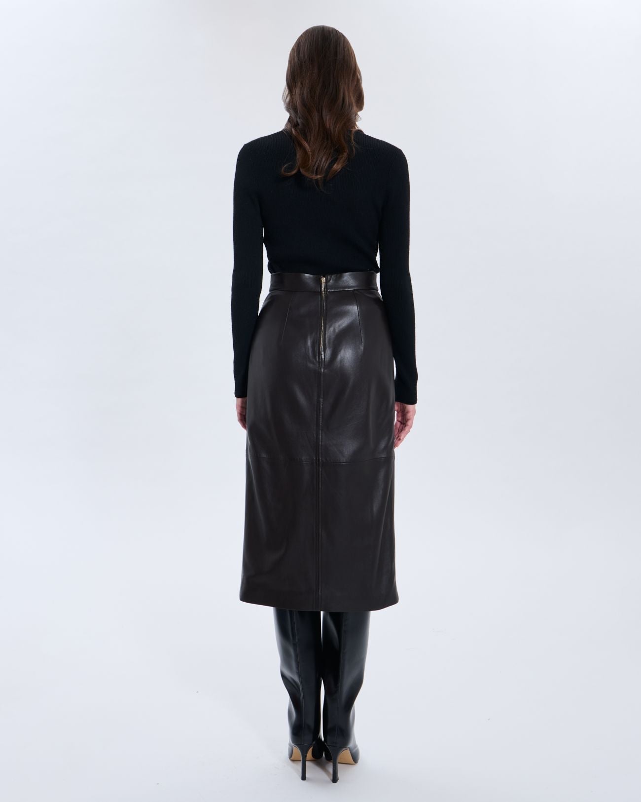 Jupe Jala chocolat en cuir_3