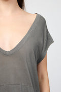 Robe Doublée En Jersey Transparent V - Pigment Jungle - Femme