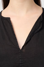 Haut Fendu En Lin - Noir - Femme