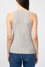 Cut Away Stretch Velvet Tank - Dapple - Femme