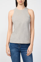 Cut Away Stretch Velvet Tank - Dapple - Femme