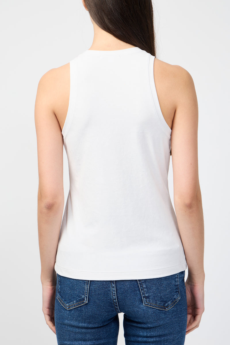 Débardeur Cut Away Stretch Velvet Tank - Talc - Femme