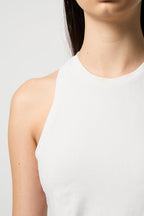 Débardeur Cut Away Stretch Velvet Tank - Talc - Femme