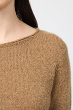 Pull Col Bateau Bicolore En Cachemire - Noyer/Tonnerre - Femme