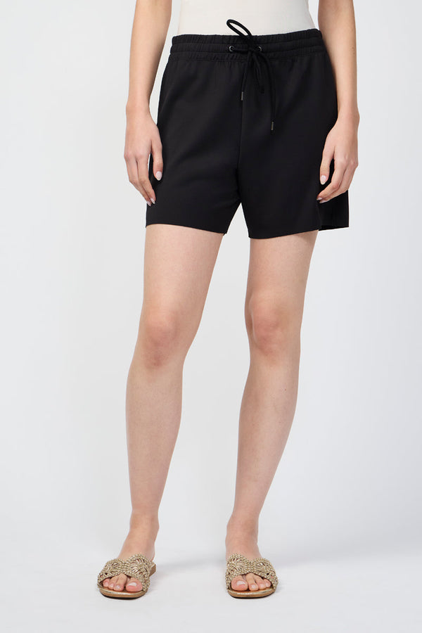 Short Sweat En Maille Double - Noir - Femme