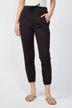 Pantalon De Survêtement À Pinces Passepoilées - Chocolat - Femme