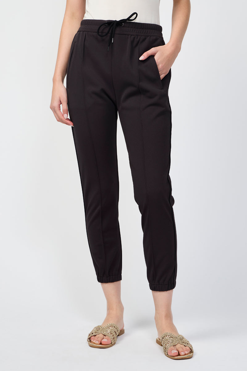 Pantalon De Survêtement À Pinces Passepoilées - Chocolat - Femme