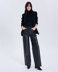 Pantalon Priscille noir en cuir_1
