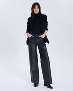 Pantalon Priscille noir en cuir_1