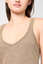 Débardeur Jersey De Lin - Old Gold - Femme