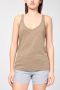 Débardeur Jersey De Lin - Old Gold - Femme