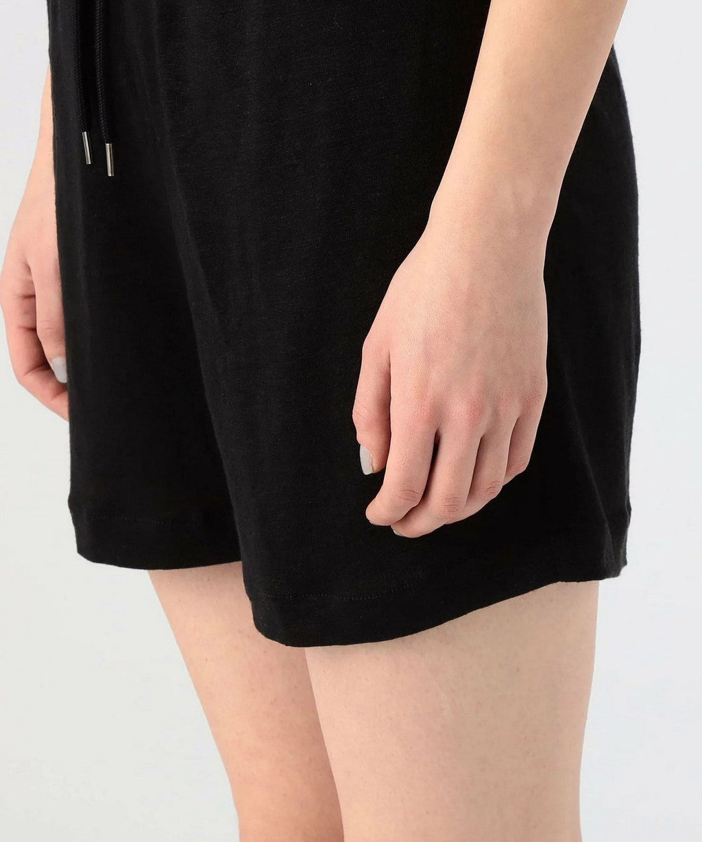 Maillot Court En Lin - Noir - Femme