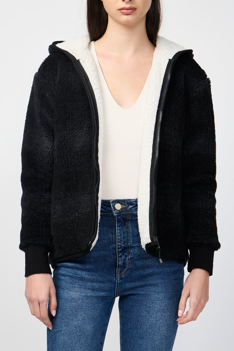 Veste Polaire Doublée Sherpa À Carreaux - Carbone/Noir À Carreaux - Femme
