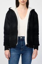 Veste Polaire Doublée Sherpa À Carreaux - Carbone/Noir À Carreaux - Femme