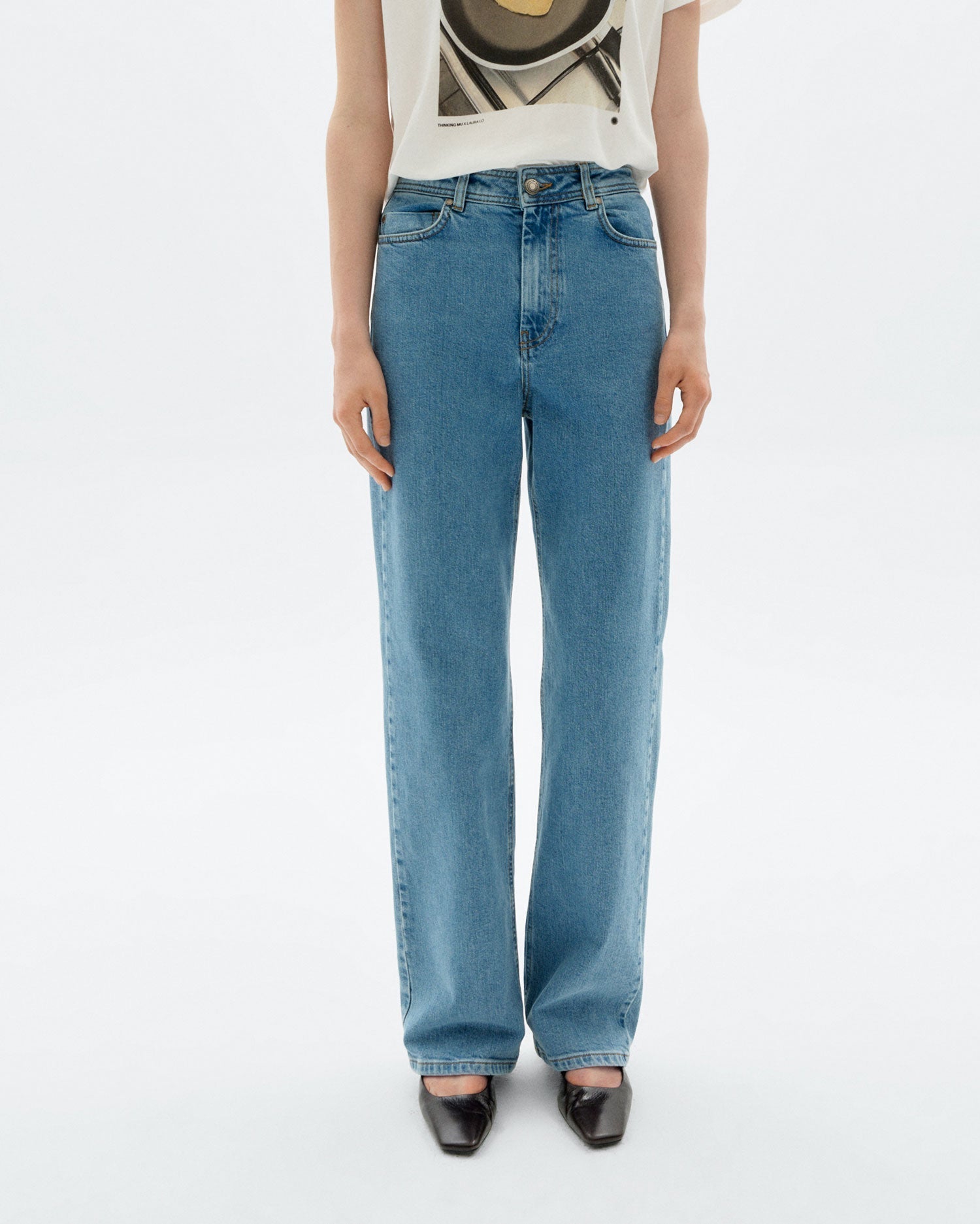 Jeans tiro alto light blue Theresa sostenible - 1