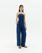 Pantalón azul cupro Cirila sostenible-2