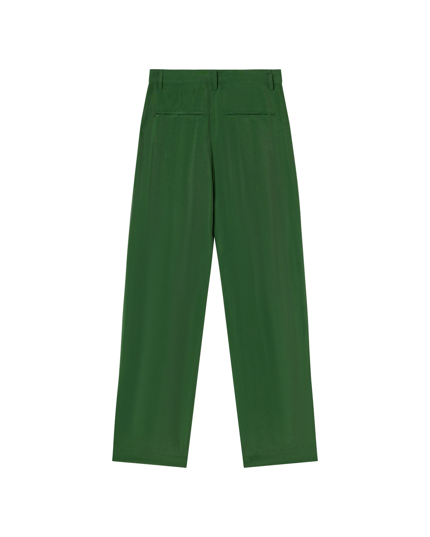 Pantalón verde cupro Cirila sostenible - silueta 1