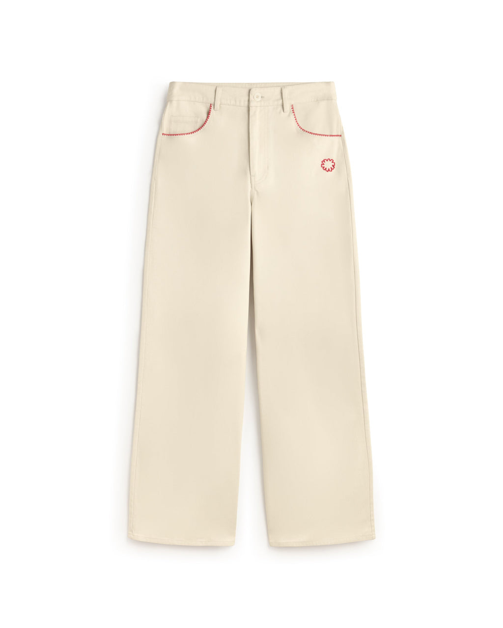 Pantalón wide leg bordado a mano Hedda sostenible silueta - 1