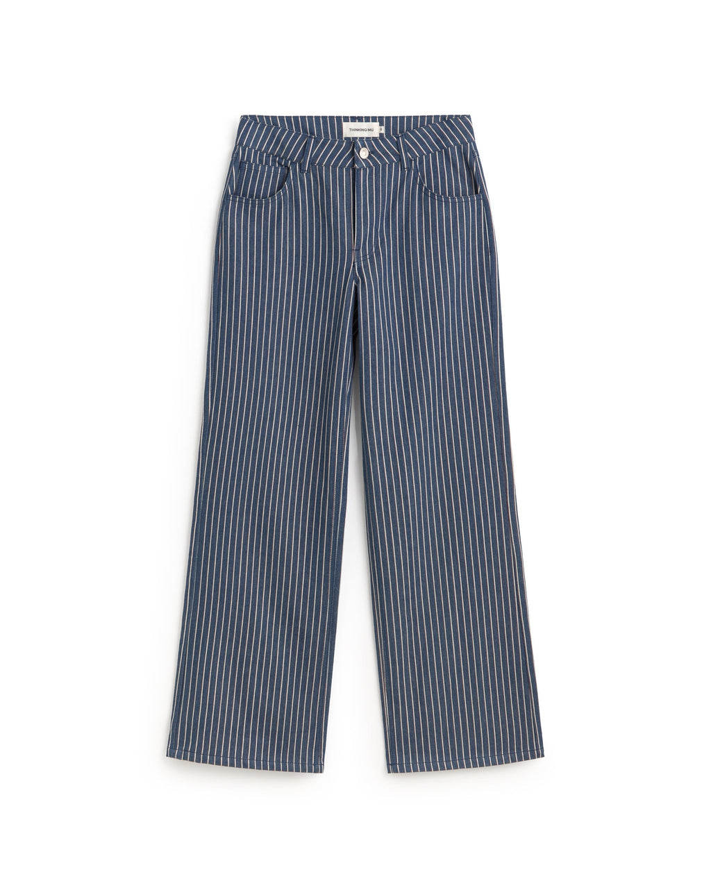 Pantalón tiro bajo rayas tinte natural railway Kettan sostenible silueta - 1
