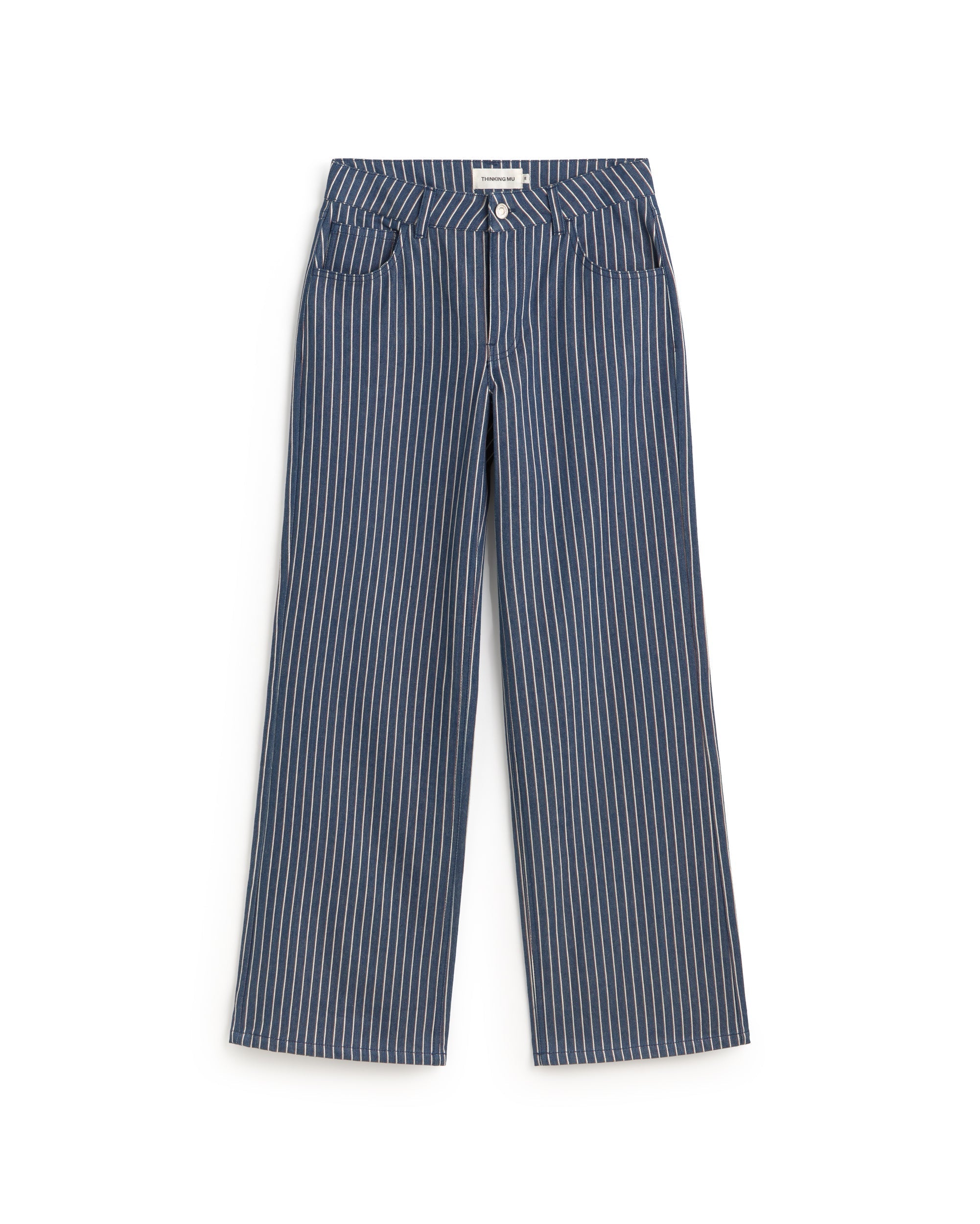 Pantalón tiro bajo rayas tinte natural railway Kettan sostenible silueta - 1