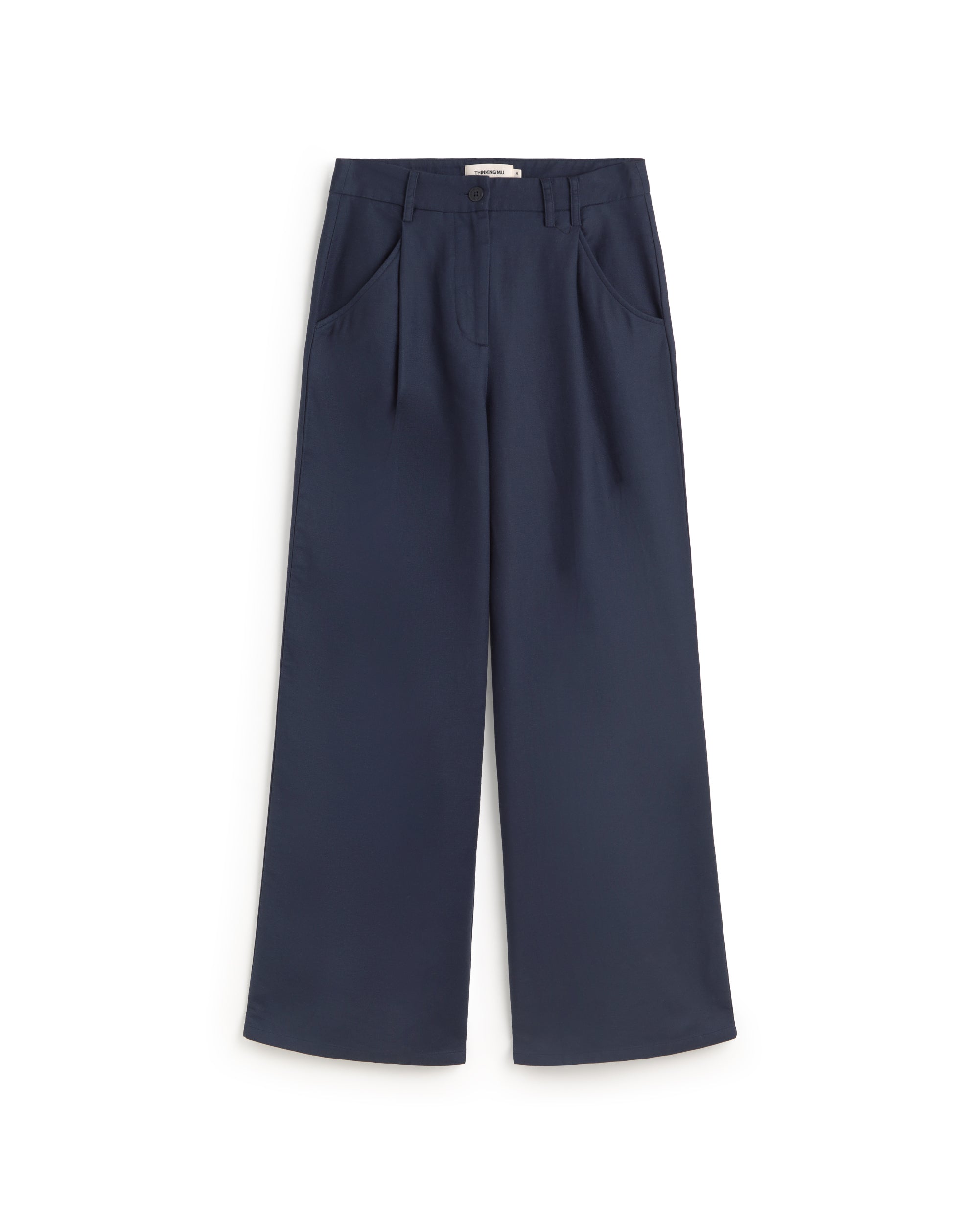 Pantalón wide leg azul hemp Molly sostenible silueta - 1
