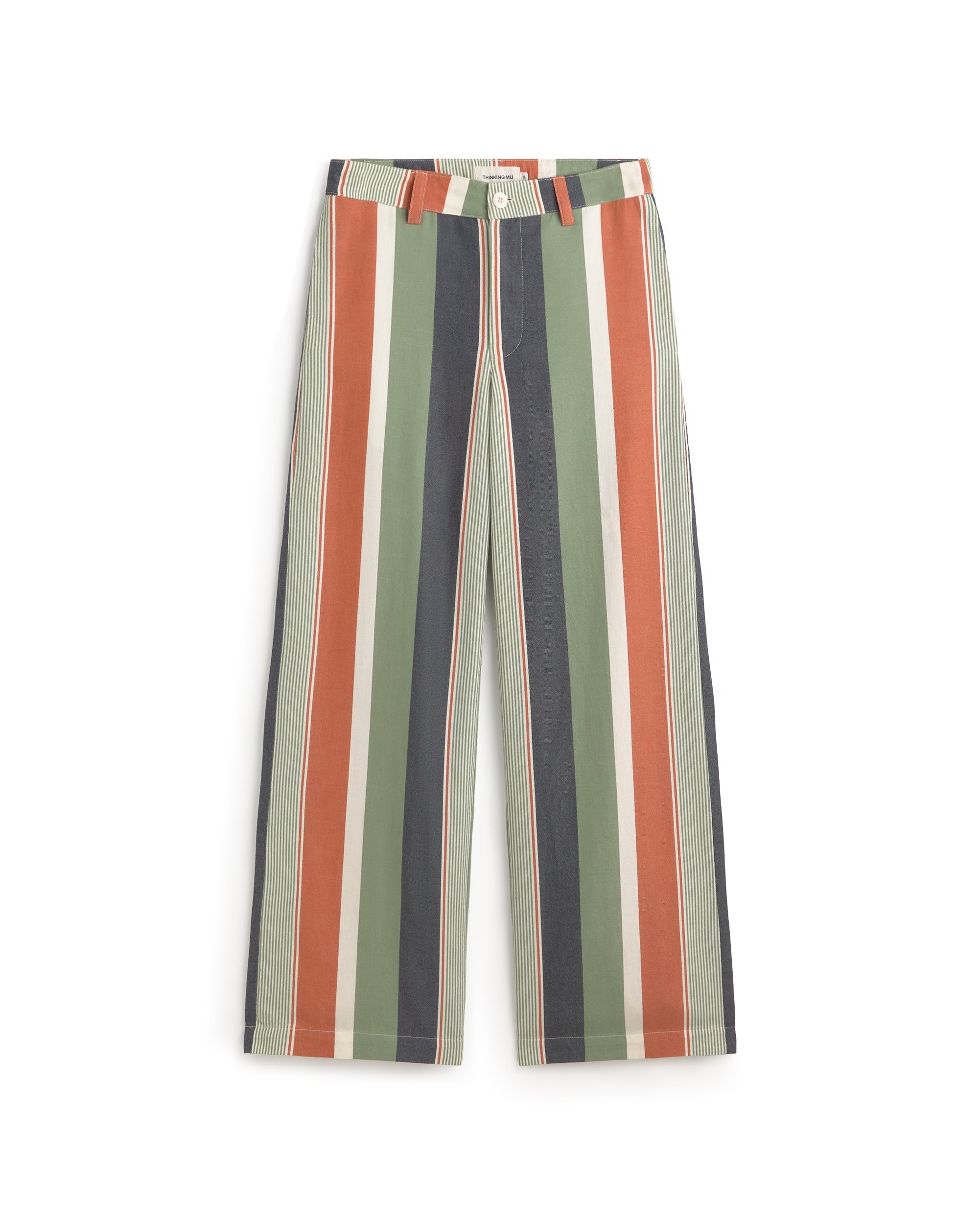 Pantalón recto estampado rayas multicolor Serena sostenible silueta - 1
