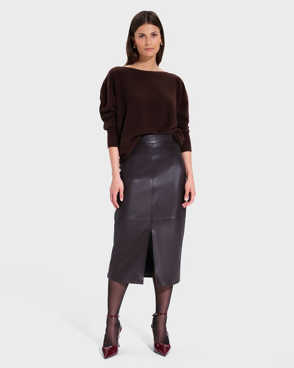Pull Penseeboat chocolat en cachemire_1