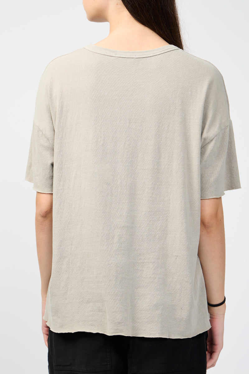 T-Shirt En Jersey Coupe Décontractée Avec Poche - Pigment Ficelle - Femme