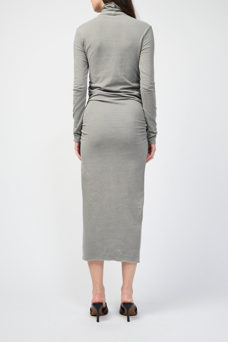 Robe Jersey Ruched Turtle Nk - Concrete Pigment - Femme