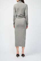 Robe Jersey Ruched Turtle Nk - Concrete Pigment - Femme