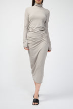 Robe Jersey Ruched Turtle Neck - Dapple Pigment - Femme