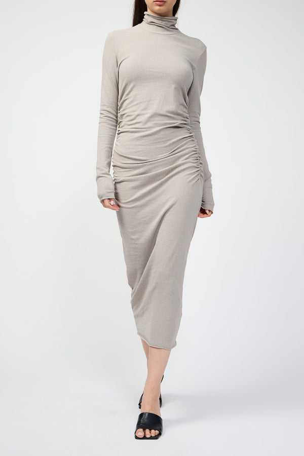 Robe Jersey Ruched Turtle Neck - Dapple Pigment - Femme