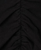 Robe Froncée Décolletée En V - Noir - Femme