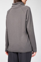 Sweat-Shirt Éponge Oversize Col Cheminée - Fin - Femme