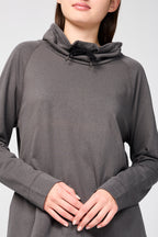 Sweat-Shirt Éponge Oversize Col Cheminée - Fin - Femme