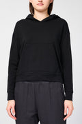 Sweat À Capuche En Tissu Éponge Recyclé - Noir - Femme