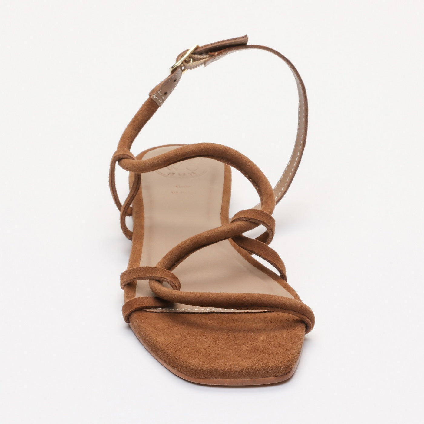 White Sun - Sandales Margo - Camel Goat Suede (Tubular Straps) - Marron