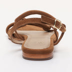 White Sun - Sandales Margo - Camel Goat Suede (Tubular Straps) - Marron