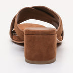 White Sun - Mules Talon Mina - Camel Goat Suede - Marron
