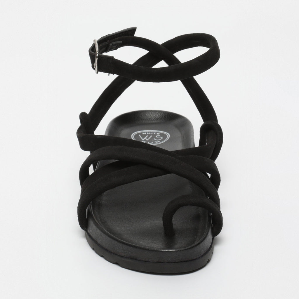 White Sun - Sandales Ava - Black Goat Suede - Black