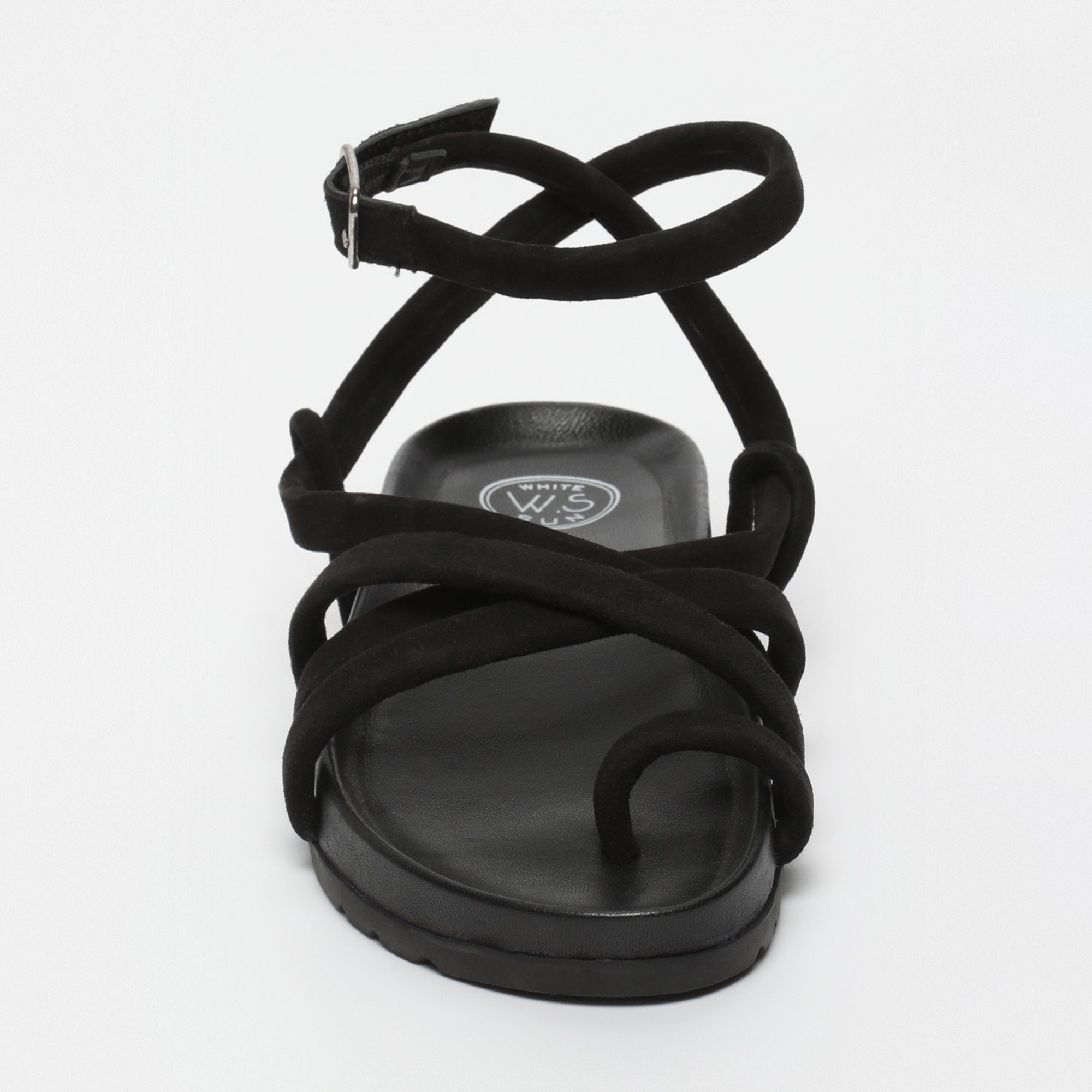 White Sun - Sandales Ava - Black Goat Suede - Black