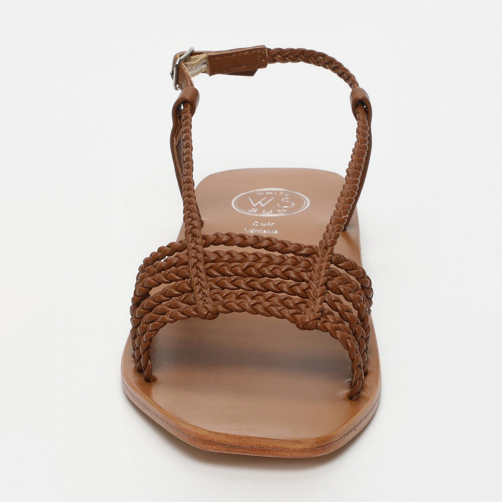 White Sun - Sandales Mila - Camel Sheep Nappa - Marron