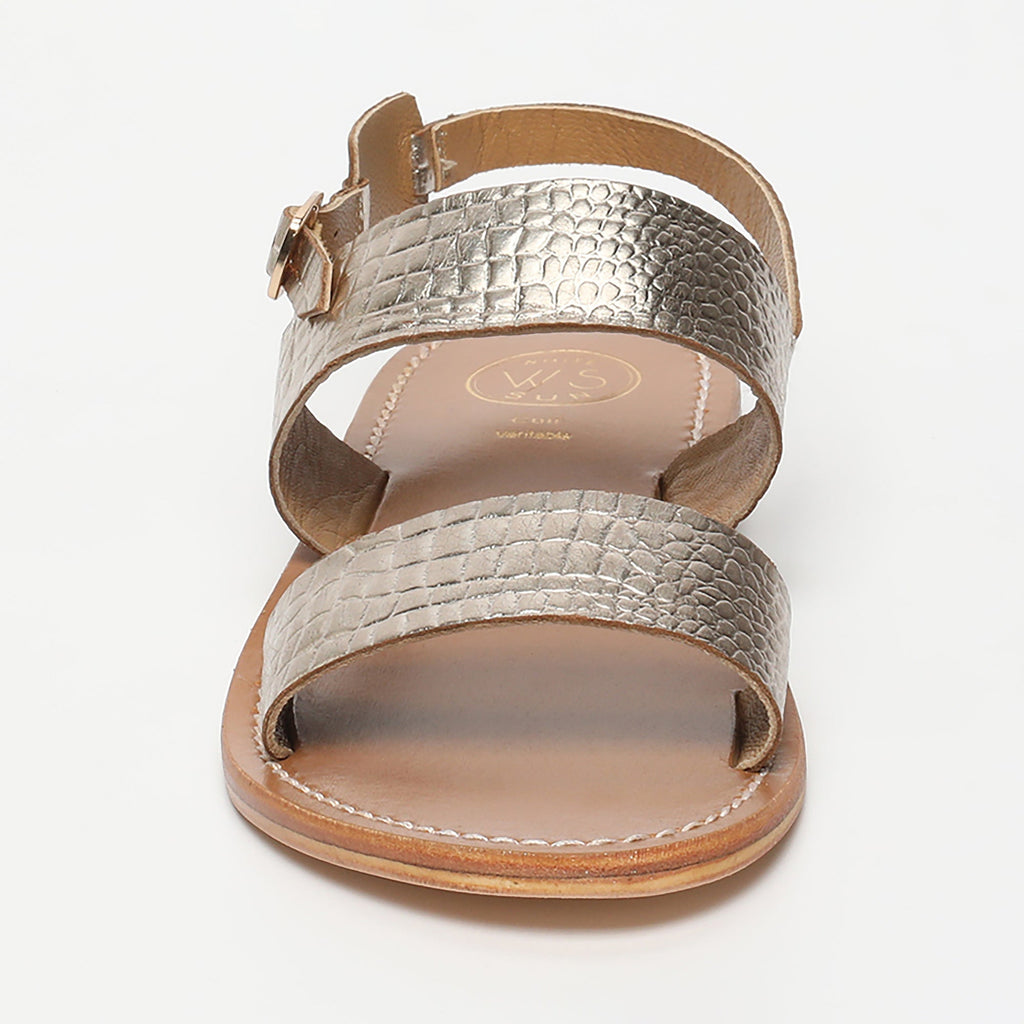 Sandales Diletta - Light Gold Croco