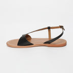 White Sun - Sandales Clairvistone - Black Croco Print Goat - Black Croco