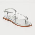 White Sun - Sandales Plates Alimer - Silver